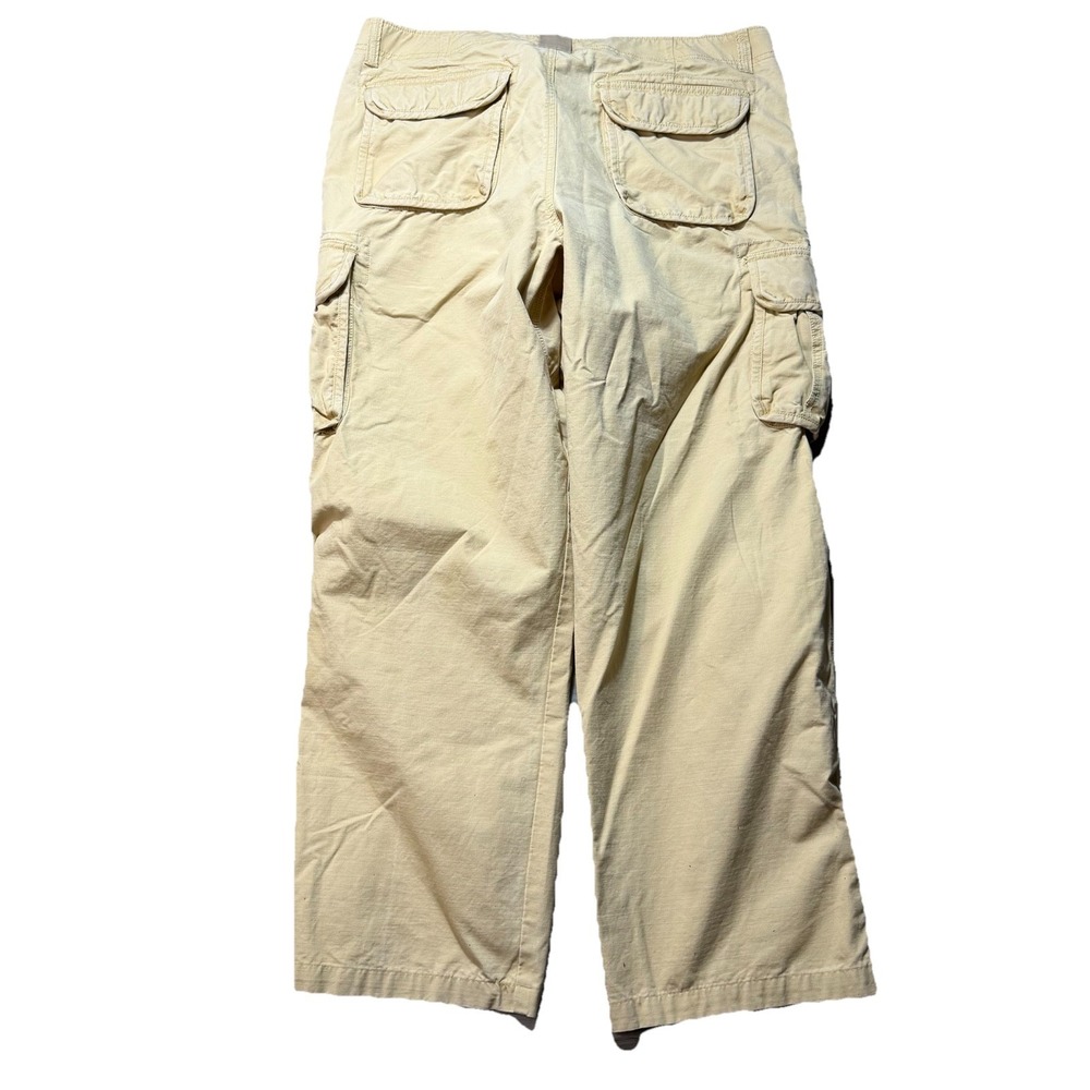 LL Bean Cargo Pants Mens 40x36 Khaki Outdoor Hiking Utility Cotton - Picture 3 of 9